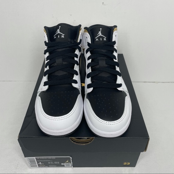 Nike Air Jordan 1 Retro Mid GS “White Gold” NEW - Picture 2 of 4